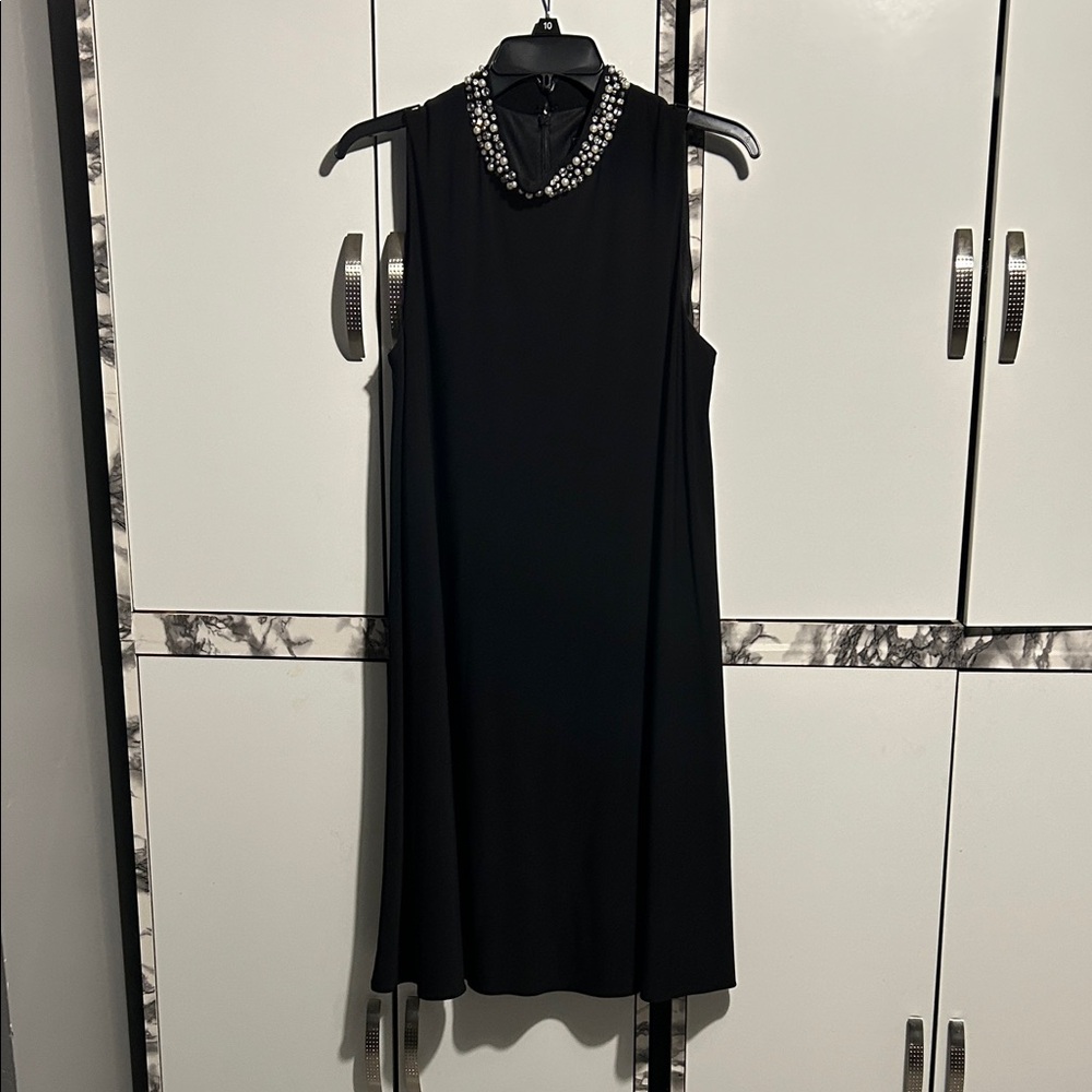 Jessica Howard Black Dress with Embellished Collar